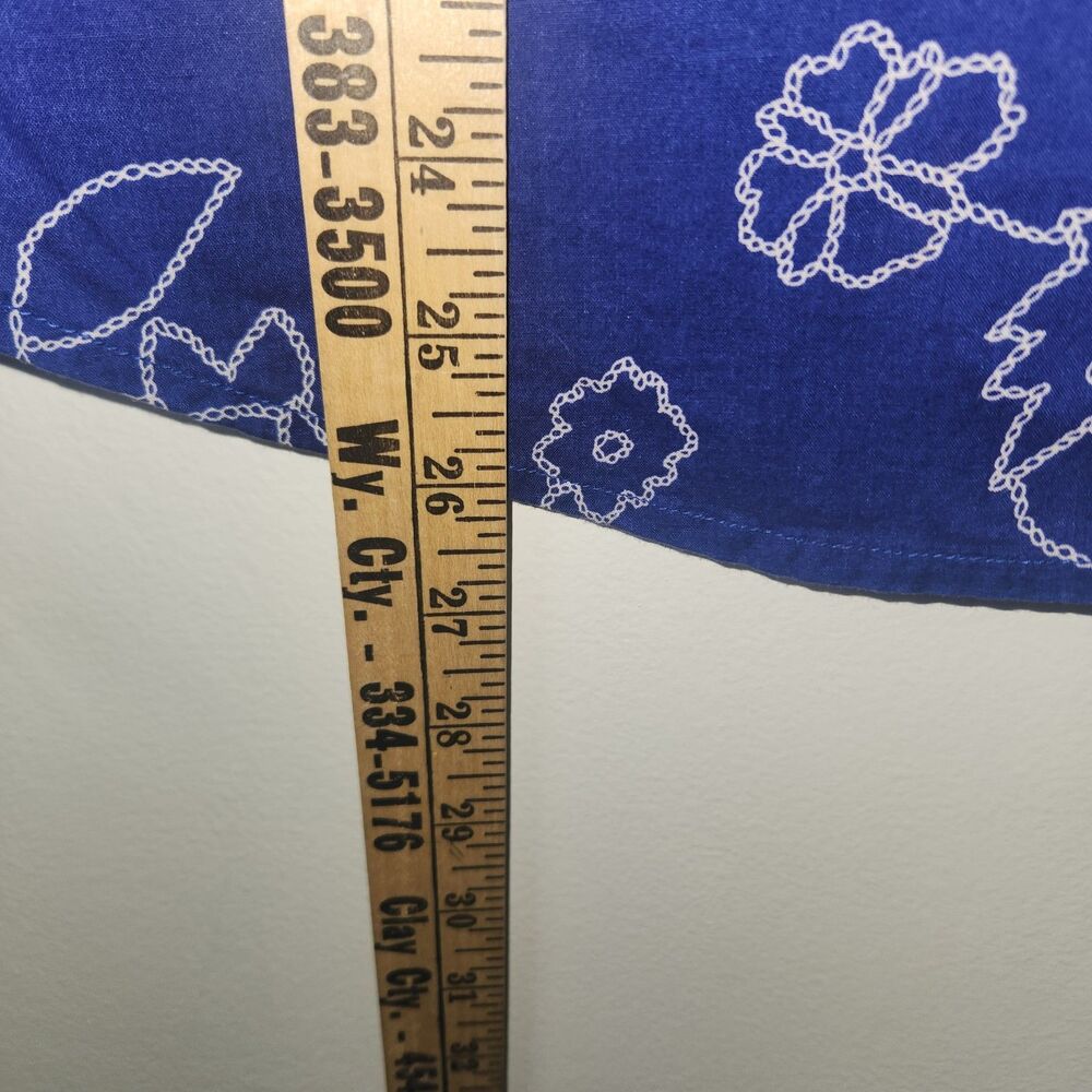 Cruel Girl Royal Blue Western Style Floral Pearl Snap Shirt Women's LARGE - Picture 5 of 8